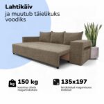 DVIVIETĖ IŠSKLEIDŽIAMA SOFA SU STALIUKU IR KĖDĖMIS - Vaizdas 12