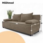 DVIGULĖ IŠSKLEIDŽIAMA SOFA LOVA BE PORANKIŲ ŠVIESOS - Vaizdas 3