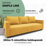 KLASIKINĖ SOFA-LOVA SU SKALBIMO SKYRIAUS LINIJA