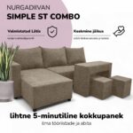 KAMPINĖ SOFA LOVA SU STALU IR STALTIESE ST COMBO - Vaizdas 9