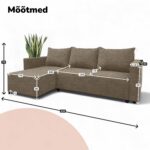 KAMPINĖ SOFA-LOVA SU IŠSKLEIDŽIAMA LOVA IR SAUGYKLA STURYJE - Vaizdas 9