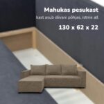 KAMPINĖ SOFA-LOVA SU IŠSKLEIDŽIAMA LOVA IR SAUGYKLA STURYJE - Vaizdas 11