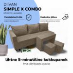 DVIGULĖ IŠSKLEIDŽIAMA SOFA SU STALU IR KĖDĖMIS X COMBO - Vaizdas 9
