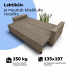 DVIGULĖ IŠSKLEIDŽIAMA SOFA SU STALU IR KĖDĖMIS X COMBO - Vaizdas 12