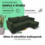 KAMPINĖ SOFA-LOVA SU KEIČIAMA LOVA IR SAUGYKLA X IN STURIS