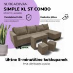 DIDELĖ KAMPINĖ SOFA-LOVA SU STALU IR STALTIESE XL ST COMBO - Vaizdas 9