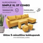 KAMPINĖ SOFA LOVA SU STALIUKU IR STALTIESE X ST COMBO