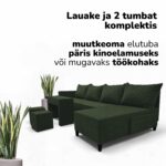DIDELĖ KAMPINĖ SOFA-LOVA SU STALU IR STALTIESE XL ST COMBO - Vaizdas 3