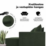 DIDELĖ KAMPINĖ SOFA-LOVA SU STALU IR STALTIESE XL ST COMBO - Vaizdas 8