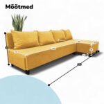DIDELĖ KAMPINĖ SOFA BE PORANKIŲ XL ST LIGHT - Vaizdas 3