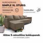 KLASIKINĖ DIDELĖ KAMPINĖ SOFA XL STURIS - Vaizdas 8