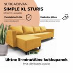 KLASIKINĖ DIDELĖ KAMPINĖ SOFA XL STURIS